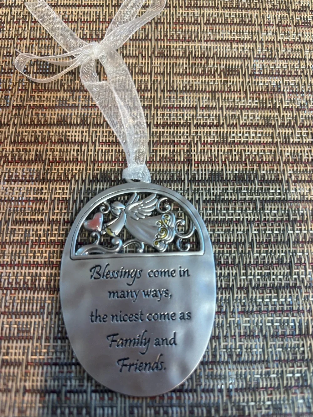 Silver Color Angel Blessings Ornament - Family & Friends